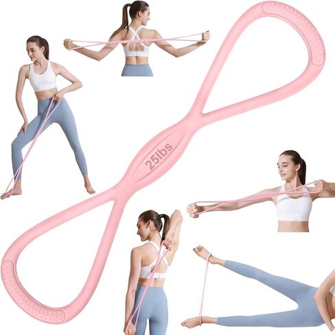 Figure 8 Resistance Band: Resistance Bands with Handles for Working Out - 8 Shaped Resistance Bands for Women - Exercise Bands for Arms - Fullbody Yoga Pulling Rope in Saudi Arabia