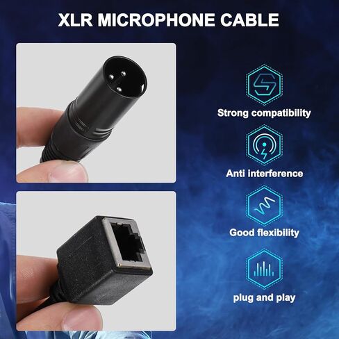 كابل محول MECCANIXITY 3 Pin DMX512 XLR إلى RJ45 أنثى، 4 قطع كابل تمديد ميكروفون بطول 1.6 قدم لإضاءة وحدة التحكم في استوديو المسرح in Saudi Arabia