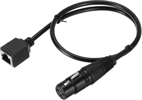 MECCANIXITY 3 Pin DMX512 XLR Female to RJ45 Female Adapter Cable, 1pcs 1.6ft XLR Microphone Extension Cable for Stage Studio Console Lighting Controller Tube Light Wand in Saudi Arabia