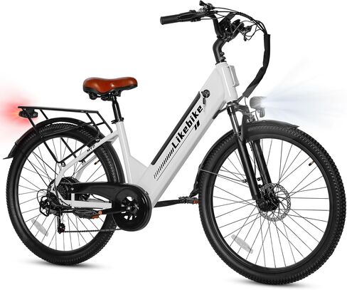دراجة كهربائية Likebike MY2 للبالغين مع محرك ذروة 1500 وات، بطارية قابلة للإزالة 48 فولت 15 أمبير بحد أقصى 85 ميلًا و28 ميلاً في الساعة، دراجة جبلية كهربائية مقاس 26 بوصة مع تروس 7 سرعات، نظام تعليق شوكة أمامي للدراجة الإلكترونية in Saudi Arabia