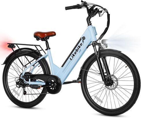 دراجة كهربائية Likebike MY2 للبالغين مع محرك ذروة 1500 وات، بطارية قابلة للإزالة 48 فولت 15 أمبير بحد أقصى 85 ميلًا و28 ميلاً في الساعة، دراجة جبلية كهربائية مقاس 26 بوصة مع تروس 7 سرعات، نظام تعليق شوكة أمامي للدراجة الإلكترونية in Kuwait
