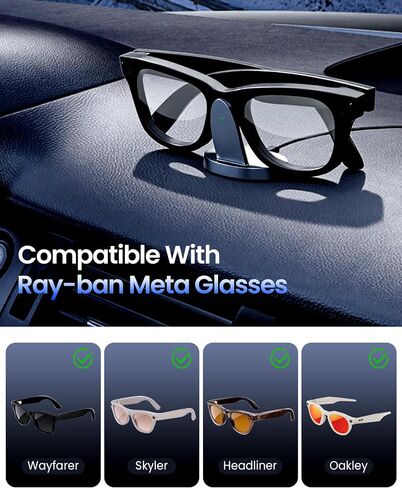 قاعدة شحن وكابل شحن متوافق مع نظارات Oakley Meta HSTN Ray-Ban Meta الذكية Wayfarer Skyler Headliner، سبائك الزنك in Saudi Arabia