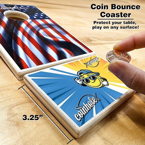 حزمة Coinhole Party Pro | اثنتين من قواعد الأكواب الواقية لحفظ الطاولة بالإضافة إلى ثماني عملات معدنية كذابة (حافظة الطاولة) in Saudi Arabia