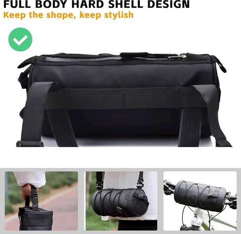 Waterproof Bicycle Handlebar Bag, 2.5L Front Frame Pouch with Zipper, Shoulder Strap, Bike Accessories in Kuwait