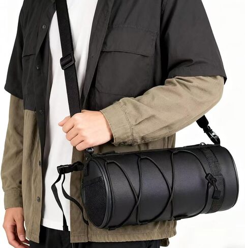 Waterproof Bicycle Handlebar Bag, 2.5L Front Frame Pouch with Zipper, Shoulder Strap, Bike Accessories in Kuwait