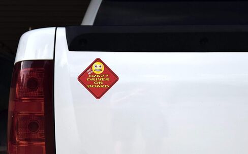 StickerTalk Stay Back Crazy Driver on Board Vinyl Sticker, 5 inches by 5 inches in Saudi Arabia