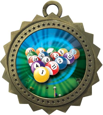 1 to 50 Packs Billiards Gold Medals Trophy Award with Free Custom Engraving D03-MY409 in Saudi Arabia