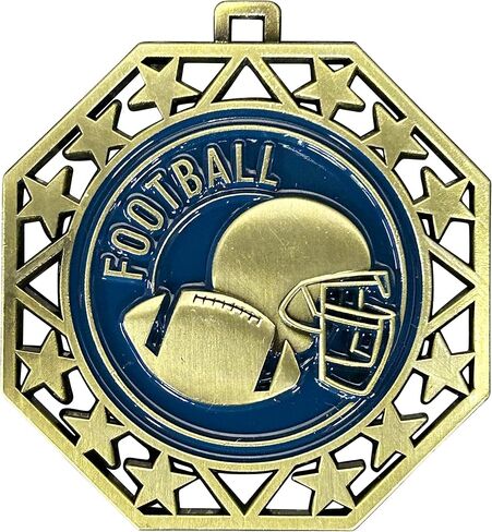 Express Medals Pack of 10 (or More) EMDC Gold Football Award Medals with or Without Optional Engraving Personalization in Saudi Arabia