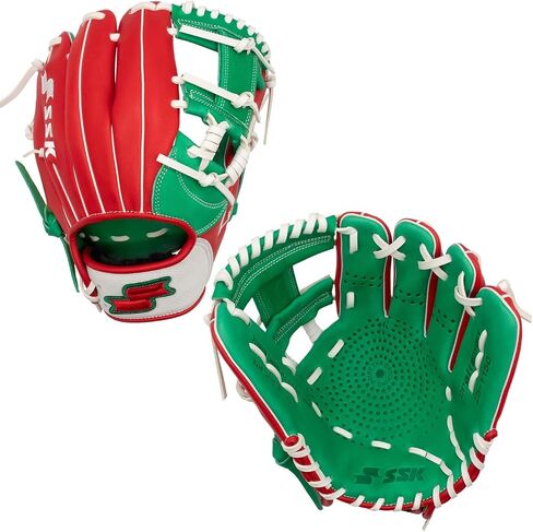 SSK Z5 Craftsman Infield Baseball Glove – 11.25" - 11.5" - 11.75" - 12" – Right & Left Hand Throw (Red/KellyGreen/White, 11.5" - Right Hand Throw) in Saudi Arabia