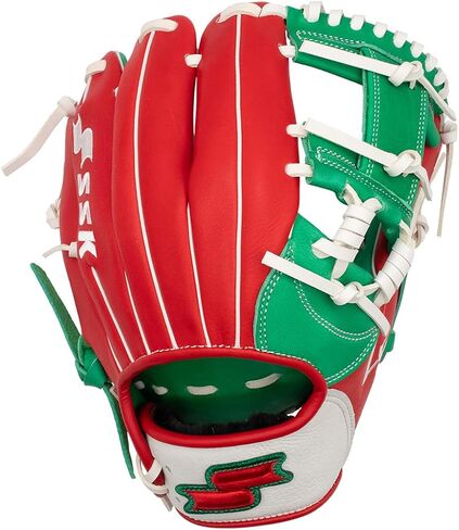 SSK Z5 Craftsman Infield Baseball Glove – 11.25" - 11.5" - 11.75" - 12" – Right & Left Hand Throw (Red/KellyGreen/White, 11.5" - Right Hand Throw) in Saudi Arabia
