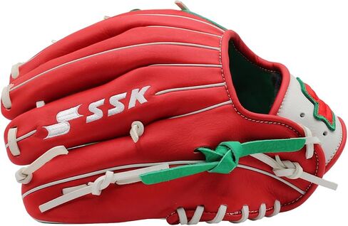 SSK Z5 Craftsman Infield Baseball Glove – 11.25" - 11.5" - 11.75" - 12" – Right & Left Hand Throw (Red/KellyGreen/White, 11.5" - Right Hand Throw) in Saudi Arabia