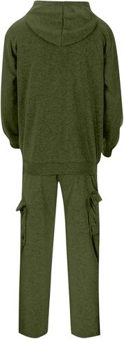 Sweatsuits للرجال 2 قطعة الرجال الركض طقم رياضي هوديي عادية رياضية سستة البدلة مجموعة Sweatpants مجموعات in Kuwait
