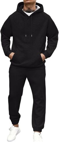 Mens Track Suits 2 Piece Set Hoodie Athletic Casual Hooded Sweatshirt and Joggers Sweatsuit Outfits in Saudi Arabia
