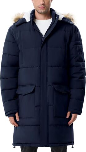 Winter Coats For Men Winter Jackets Water Resistant Warm Thicken Puffy Hooded Insulated Thicken Parka Coat in Kuwait