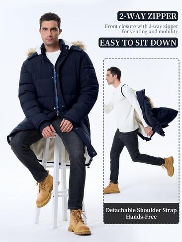 Winter Coats For Men Winter Jackets Water Resistant Warm Thicken Puffy Hooded Insulated Thicken Parka Coat in Kuwait