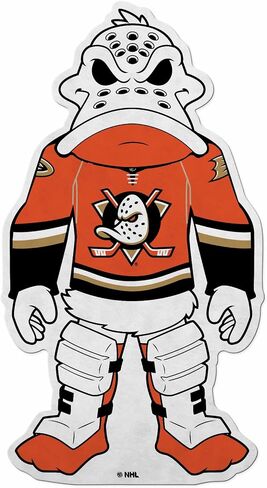 ريكو إندستريز NHL Hockey Anaheim Ducks Mascot Wild Wing في شكل زي منزلي مقطوع راية - ديكور المنزل وغرفة المعيشة - لباد ناعم EZ للتعليق in Saudi Arabia