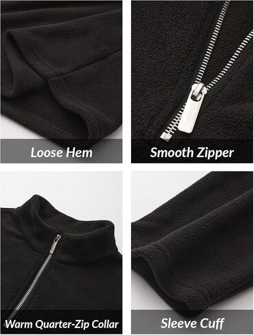 Men Quarter Zip Mock Neck Polar Fleece Pullover Lightweight Warm 1/4 Zipper Jacket Top in Kuwait