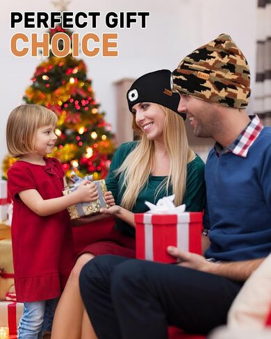 LED Beanie Hat with Light,USB Rechargeable Winter Knitted Cap,3 Light Modes (High/Low/Strobe),for Men Women in Saudi Arabia