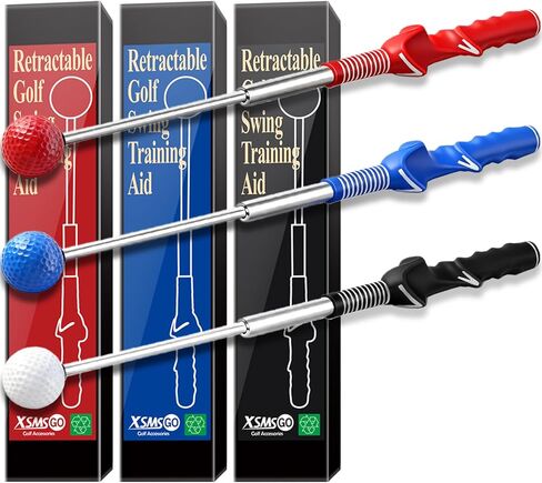 مساعد تدريب أرجوحة الجولف القابل للسحب - مدرب أرجوحة الجولف مع قبضة مريحة وتعليقات مسموعة | مصحح أرجوحة الجولف للإيقاع والتوازن والدقة | أداة ممارسة الجولف الداخلية والخارجية in Kuwait