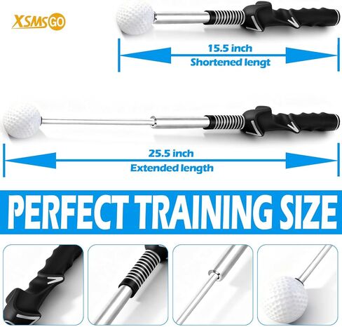 مساعد تدريب أرجوحة الجولف القابل للسحب - مدرب أرجوحة الجولف مع قبضة مريحة وتعليقات مسموعة | مصحح أرجوحة الجولف للإيقاع والتوازن والدقة | أداة ممارسة الجولف الداخلية والخارجية in Kuwait