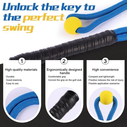 Golf Rope Swing Trainer,Golf Grip Swing Training Aid Whip Practice Trainer Equipment,Gifts for Golf Enthusiasts,Indoor Warm-Up for Golfers,Swing Correcting Arm Band&trainer with Weighted Ball in Saudi Arabia