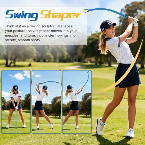 Golf Rope Swing Trainer,Golf Grip Swing Training Aid Whip Practice Trainer Equipment,Gifts for Golf Enthusiasts,Indoor Warm-Up for Golfers,Swing Correcting Arm Band&trainer with Weighted Ball in Saudi Arabia
