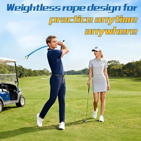 Golf Rope Swing Trainer,Golf Grip Swing Training Aid Whip Practice Trainer Equipment,Gifts for Golf Enthusiasts,Indoor Warm-Up for Golfers,Swing Correcting Arm Band&trainer with Weighted Ball in Saudi Arabia