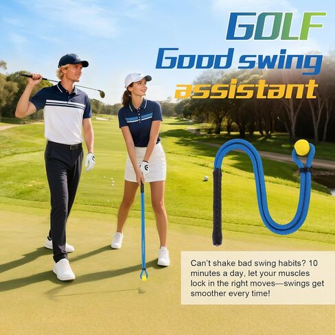 Golf Rope Swing Trainer,Golf Grip Swing Training Aid Whip Practice Trainer Equipment,Gifts for Golf Enthusiasts,Indoor Warm-Up for Golfers,Swing Correcting Arm Band&trainer with Weighted Ball in Saudi Arabia