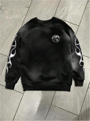 SOLY HUX Men's Graphic Sweatshirt Crewneck Long Sleeve Casual Pullover Tops Streetwear in Saudi Arabia