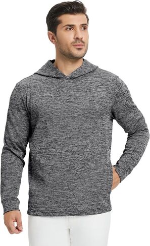 M MAELREG Hoodies for Men Texture Solid Color Sweatshirts Athletic Golf Midlayer Mens Hoodies Pullover Shirt with Pocket in Saudi Arabia