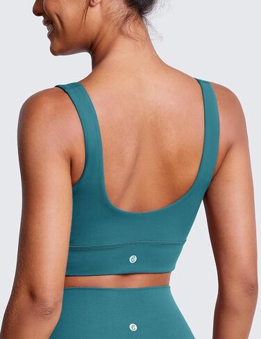 BAYDI Clouduxi Scoop Neck Sports Bras for Women - U Back Padded Workout Crop Top with Built in Bra Low Impact Yoga Bra in Kuwait
