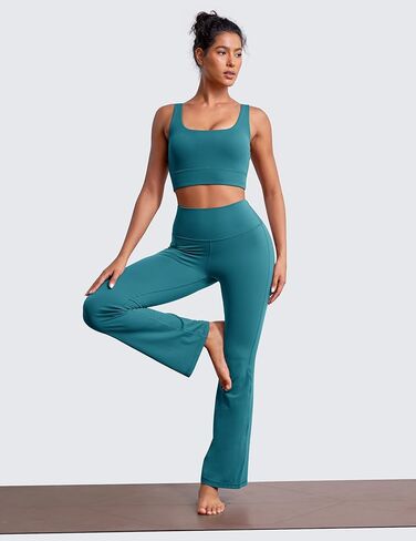 BAYDI Clouduxi Scoop Neck Sports Bras for Women - U Back Padded Workout Crop Top with Built in Bra Low Impact Yoga Bra in Kuwait