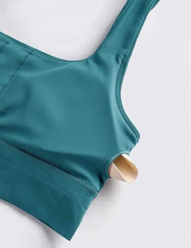 BAYDI Clouduxi Scoop Neck Sports Bras for Women - U Back Padded Workout Crop Top with Built in Bra Low Impact Yoga Bra in Kuwait