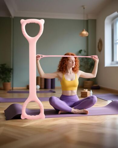 Women's Little Tiger-Shaped Resistance Band 8-Shaped Shoulder Stretching Back Fitness Tool Elastic Bands in Saudi Arabia