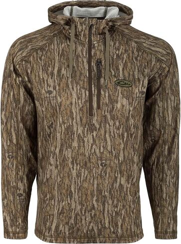سترة Drake Waterfowl Breathelite بغطاء رأس مموه بسحاب 1/4 مقاس Medium in Saudi Arabia