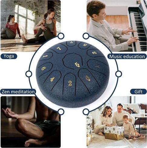 طبلة اللسان الفولاذية 6 بوصة 11 ملاحظة، طبلة المطر للحديقة الخارجية، طبلة اللسان الرئيسية رنين المطر في الخارج للمبتدئين في اليوغا والتأمل (وردي) in Kuwait