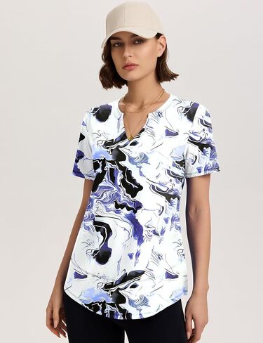 Women's Short Sleeve Workout Tops V Neck Loose Fit Athletic Tees Casual Running Shirts Yoga Tee Gym Shirts in Saudi Arabia