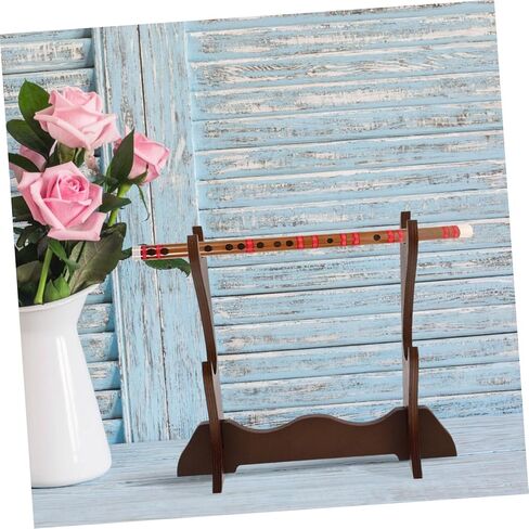 Multi-layer Woodwind Instrument Display Rack Flute and Piccolo Desktop Stand Organizer Space-saving Design Protective Wood Shelves for Home Decor in Kuwait