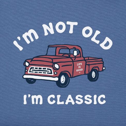 الحياة جيدة. تي شيرت I'm Classic Pickup بأكمام طويلة للرجال، باللون الأزرق العتيق in Saudi Arabia