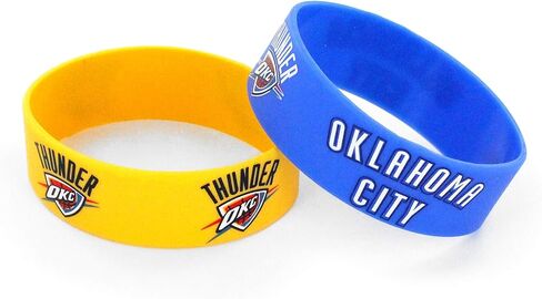 NBA Oklahoma City Thunder Silicone Rubber Bracelet, 2-Pack in Saudi Arabia