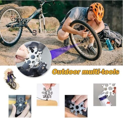 16-in-1 Multi-function Wrench With Screwdriver Function And Bottle Opener Bicycle Spoke Wrench - Portable Can Be Attached To A Key Ring in Saudi Arabia