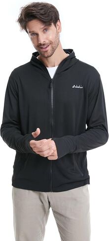 سترة الجري خفيفة الوزن للرجال من Clothin بسحاب كامل مع جيوب بسحاب لصيد الأسماك والمشي لمسافات طويلة والسفر in Kuwait