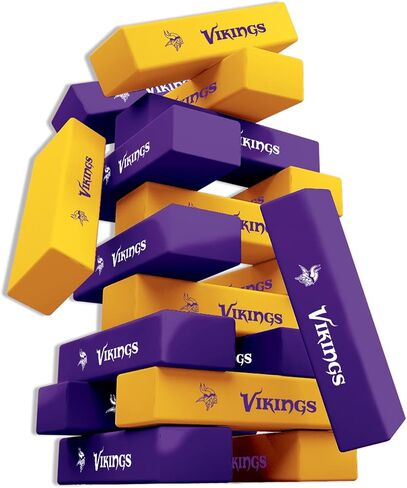 يوم ألعاب ماستربيسز - NFL Minnesota Vikings - برج تمبل مرخص رسميًا، مكعبات خشبية حقيقية in Saudi Arabia