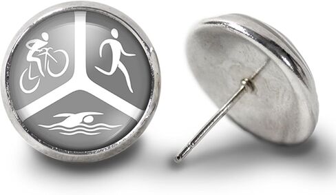 Triathlon Earrings Swim Bike Run Earrings by Oakmont International in Saudi Arabia