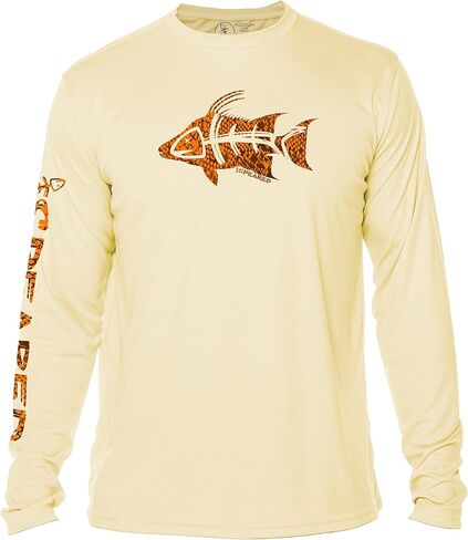 Spearfishing UV T-Shirt: UPF 50+ Long Sleeve Men’s Sun Protection, Rashguard for Scuba Diving, Fishing, Swim: Hogfish Camo in Saudi Arabia