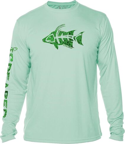 Spearfishing UV T-Shirt: UPF 50+ Long Sleeve Men’s Sun Protection, Rashguard for Scuba Diving, Fishing, Swim: Hogfish Camo in Saudi Arabia