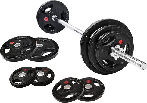 ألواح الوزن القياسية من الحديد الزهر من Fitvids تتضمن قضيبًا قياسيًا بطول 5 أقدام مع أقفال على شكل نجمة، ومجموعة بوزن 45 رطلًا (ألواح بوزن 35 رطلاً + أثقال بوزن 10 رطل)، وأنماط متعددة in Kuwait