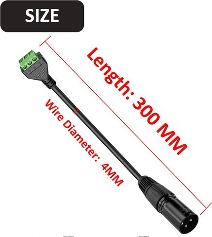 2 قطعة XLR ذكر/فيمالر موصل إلى 3 دبوس المسمار محطة كابل 30 سنتيمتر ، لحام XLR 3-Core محول كابل الصوت مع مفك البراغي in Kuwait