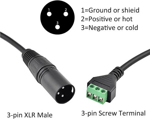 2 قطعة XLR ذكر/فيمالر موصل إلى 3 دبوس المسمار محطة كابل 30 سنتيمتر ، لحام XLR 3-Core محول كابل الصوت مع مفك البراغي in Kuwait