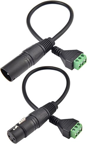 2 قطعة XLR ذكر/فيمالر موصل إلى 3 دبوس المسمار محطة كابل 30 سنتيمتر ، لحام XLR 3-Core محول كابل الصوت مع مفك البراغي in Kuwait